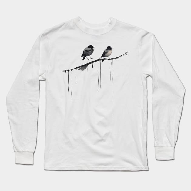 Leonard Cohen - Bird On A Wire -- Long Sleeve T-Shirt by Moulezitouna